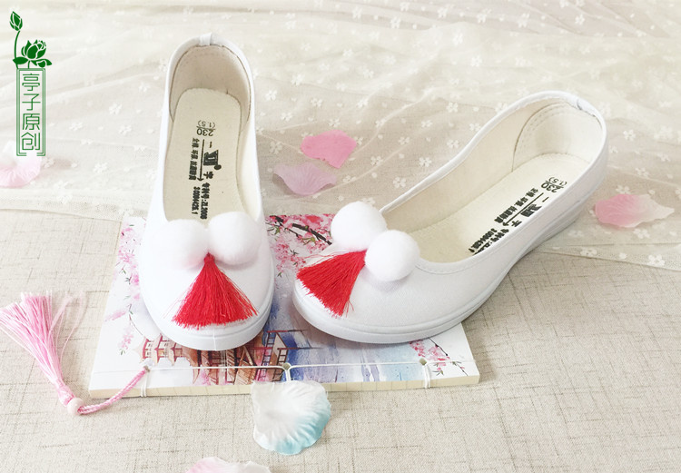 Giày phong cách cổ xưa Giày vải nêm Giày Hanfu nữ tóc bóng nhảy giày đế mềm COS giày nữ trang phục hoang dã giầy oxford nữ
