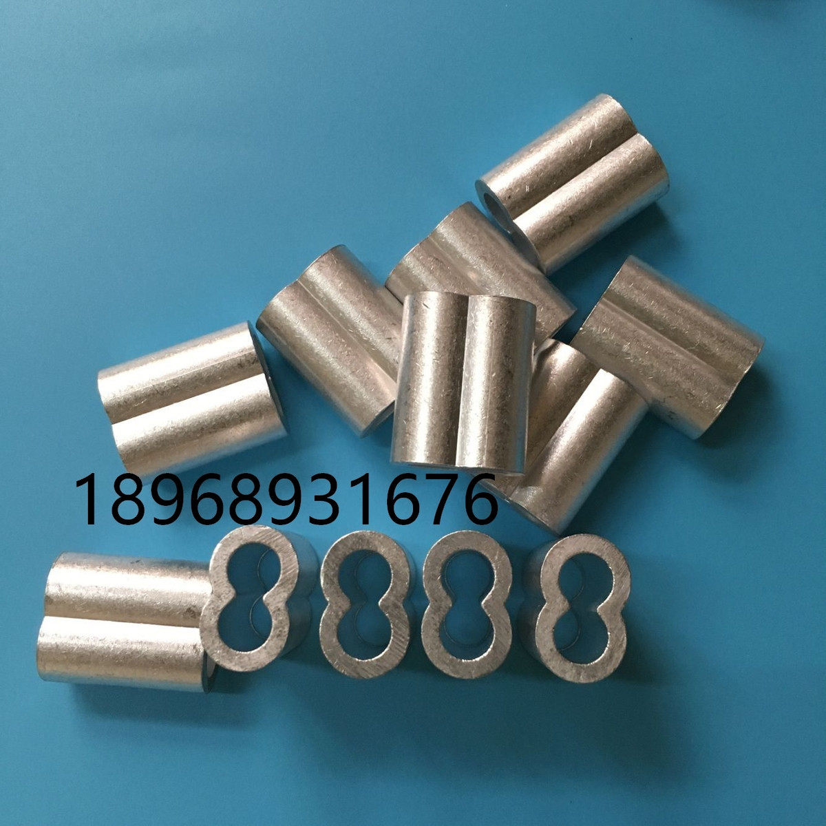 Zero sale 2mm thick wire rope with aluminum sleeve aluminum chuck 8 word double hole clip fixed fishing tackle chuck small M2