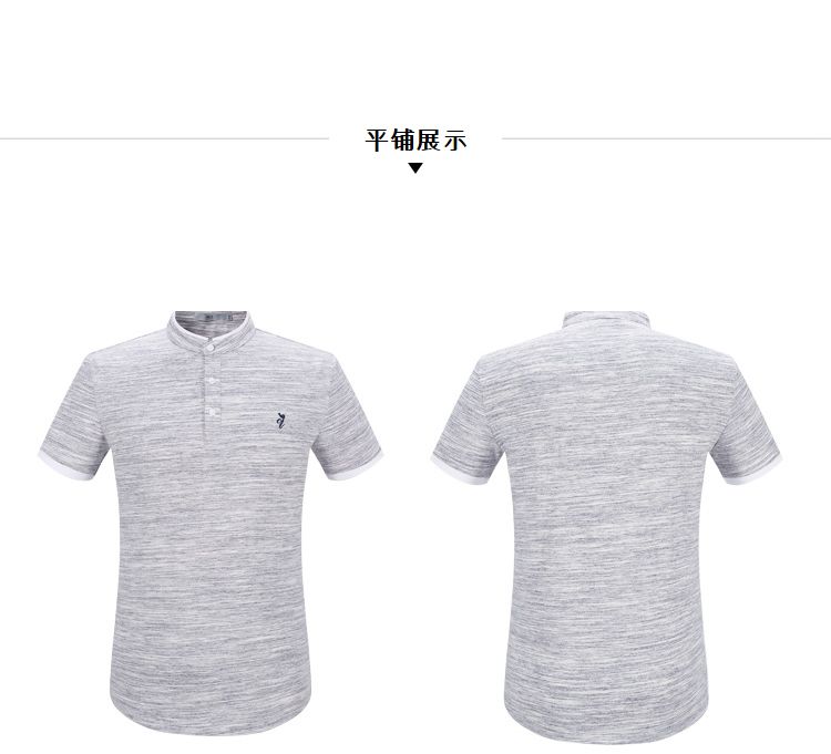 HLA Haishu Nhà đơn giản đứng cổ áo ngắn tay T-Shirt 2018 mùa hè mới mềm ngắn tay áo polo nam