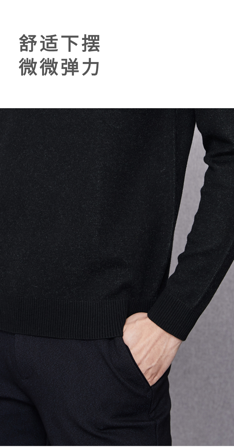 HLA / Haicang House Wool Blend Turtleneck Dài tay Dệt kim 2018 Thu mới Thời trang áo dài tay áo len nam áo bomber