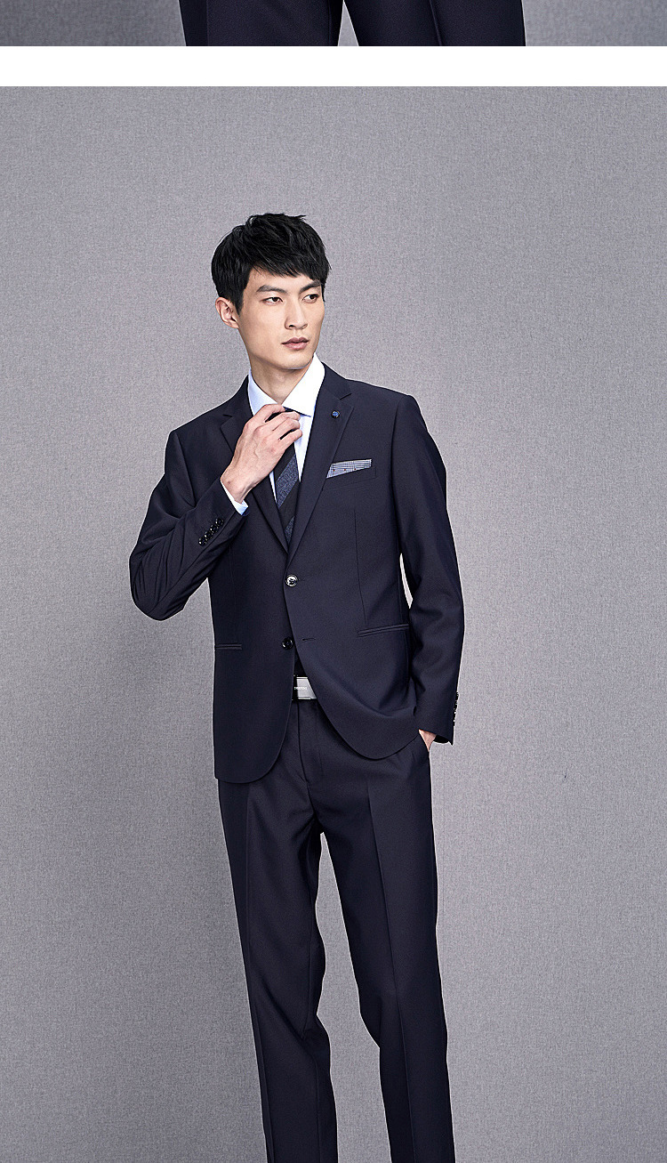 HLA / Haishu House Slim len suit 2018 mùa thu mới kinh doanh phẳng cổ áo phù hợp với nam quần short nam kaki