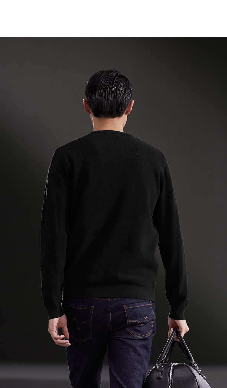 Áo len dài tay màu sắc ấm áp của HLA / Haicang House 2018 mùa đông mới cộng với áo len nhung nam áo sweater nam