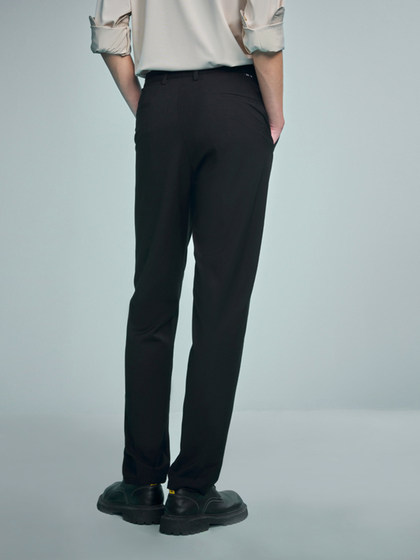 HLA/海澜之家轻商务修身直筒西裤春夏季新款刺绣微弹挺括长裤子男