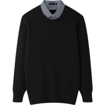 HLA Heilan Home Light Business Double Collar Sweater 24 Autumn and Winter New Holiday Two Warm Shirt Collar Sweaters for Men