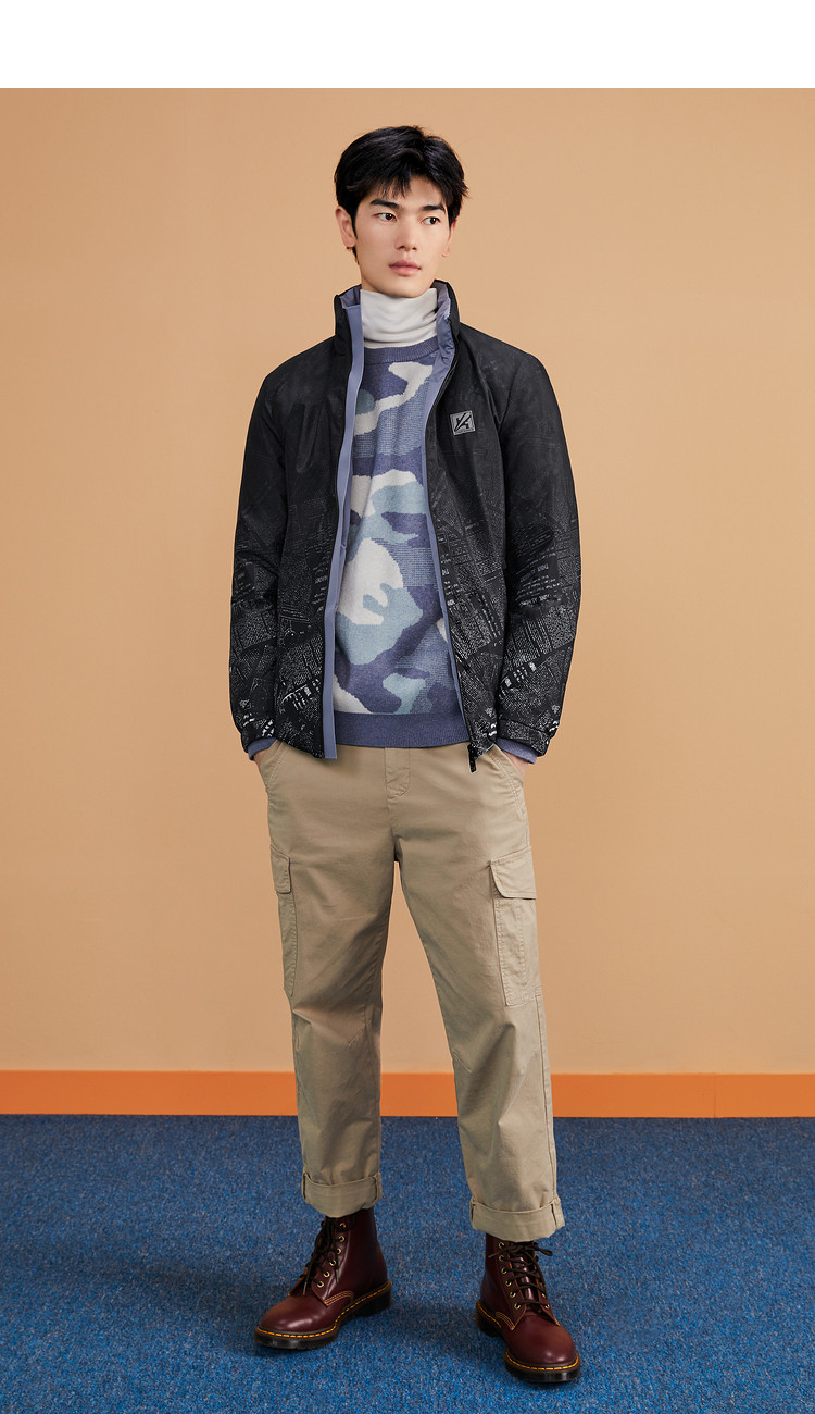 HLA/海澜之家 周杰伦同款 男士双面穿羽绒服 90%白鸭绒 图4