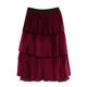 Girls sweater suit foreign style net red velvet skirt 2022 autumn and winter little girl cake skirt two-piece set