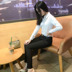 2018 thu mới 150cm ngắn 145cm nữ cộng với size nhỏ XS nhỏ nhắn tay dài hoang dã áo sơ mi không cổ Áo sơ mi