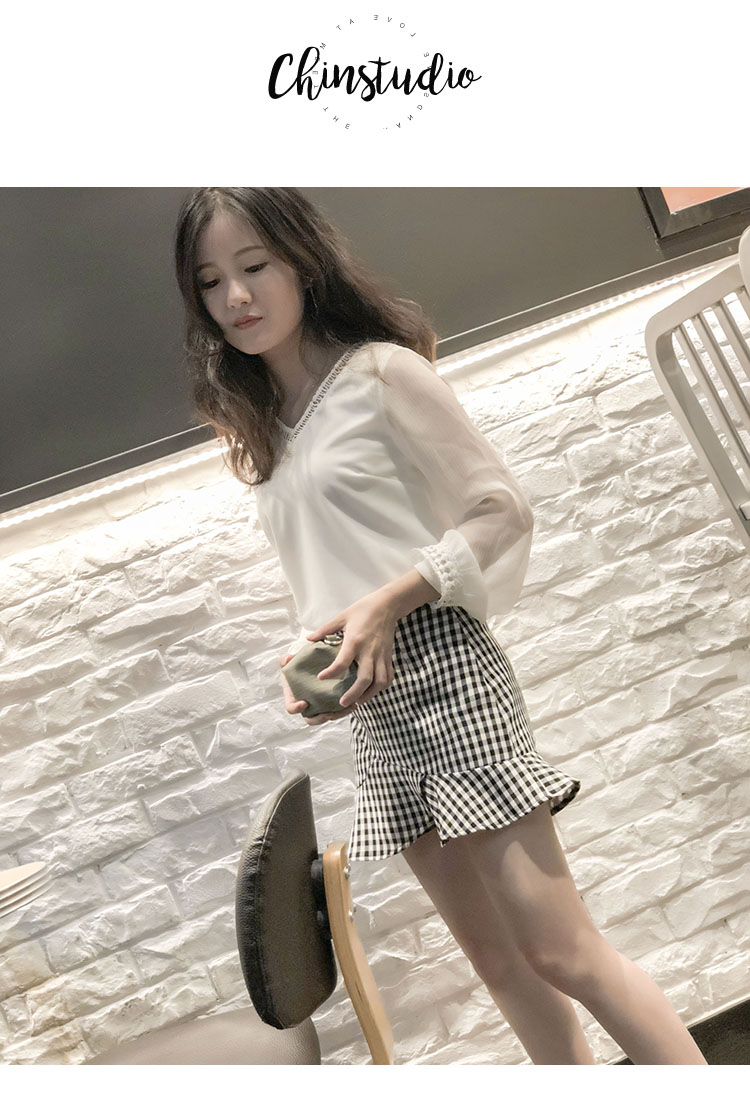 150 cm ngắn nhỏ cộng với kích thước nhỏ XS đuôi cá váy 2018 mùa hè lá sen váy váy kẻ sọc màu đen và trắng chân váy kaki