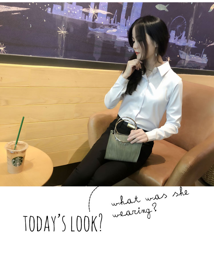 2018 thu mới 150cm ngắn 145cm nữ cộng với size nhỏ XS nhỏ nhắn tay dài hoang dã áo sơ mi không cổ