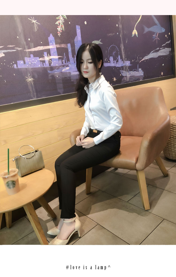 2018 thu mới 150cm ngắn 145cm nữ cộng với size nhỏ XS nhỏ nhắn tay dài hoang dã áo sơ mi không cổ