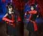 · 之 瞳 Akasaka phù hợp với quần áo màu đen 瞳 trang phục cosplay tóc giả dao gươm da phiên bản cuối cùng cos đồ hầu nữ