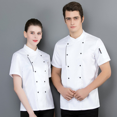 Форма для персонала 新款厨师工作服短袖夏季薄款餐厅店食堂后厨餐饮烘焙蛋糕店厨师服