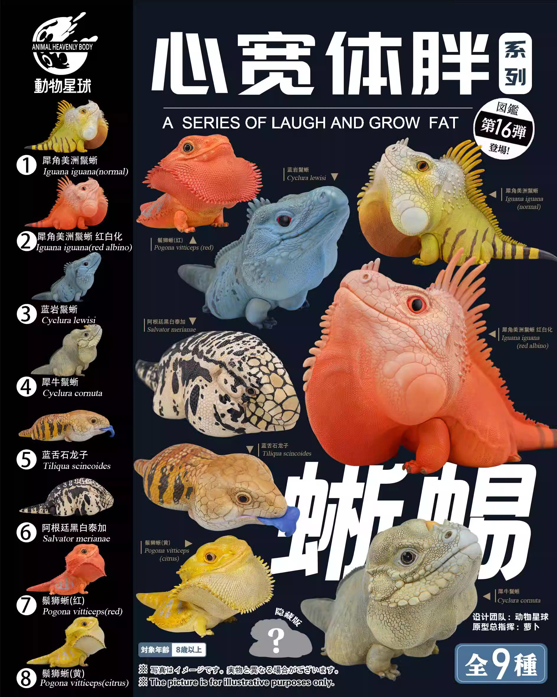 动物星球 心宽体胖系列16弹 多品种蜥蜴爬宠手办模型泰加树脂摆件