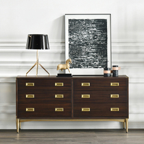 JOLOR American modern imported solid wood furniture New York Manhattan series sideboard six drawer cabinet entrance cabinet