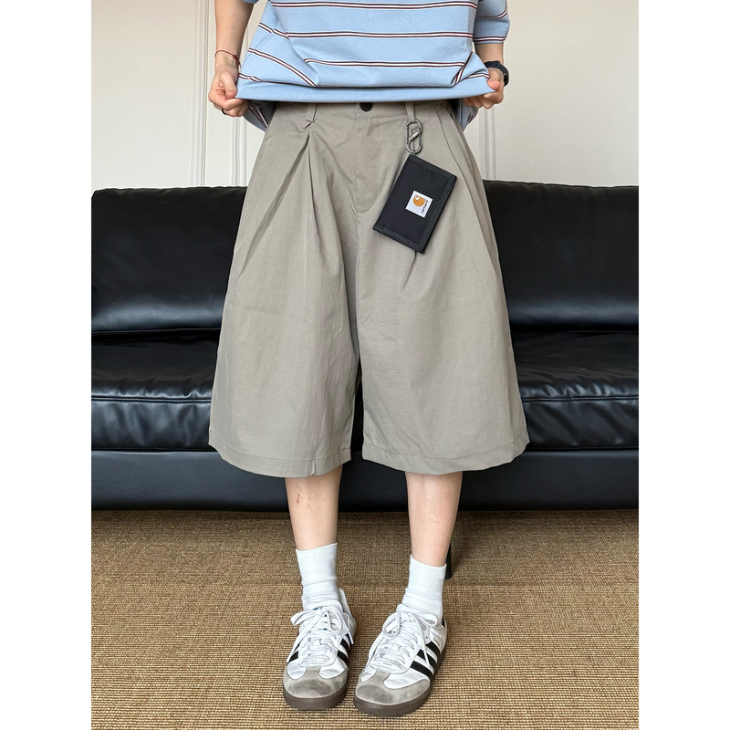 Xbro Pleated Loose-Fitting Shorts for Men and Women, Summer Casual Pants, Vintage Japanese Style, Versatile Six-Point Pants, Bf Xbro Pleated Loose-Fitting Shorts for Men and Women, Summer Casual Pants, Vintage Japanese Style, Versatile Six-Point Pants, Bf