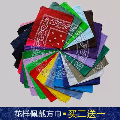 Ami Kazi hip hop dirty braid hiphop square scarf cashew flower headband scarf trampoline vintage hair band men and women