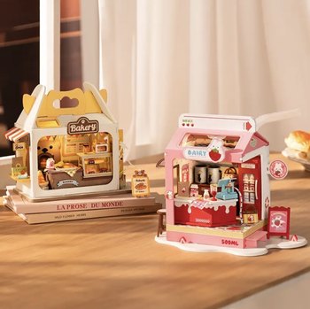 Ruotai Ruolai DIY Little House Strawberry Sweetheart Milk Box House Building Blocks Toy Handmade Assembly Holiday Gift