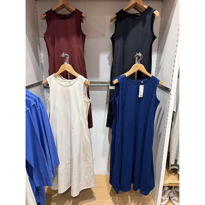 Uniqlo Women's Airism High Elasticity Sleeveless Dress/Skirt 26 Spring/Summer New Style 484883 Regular Style