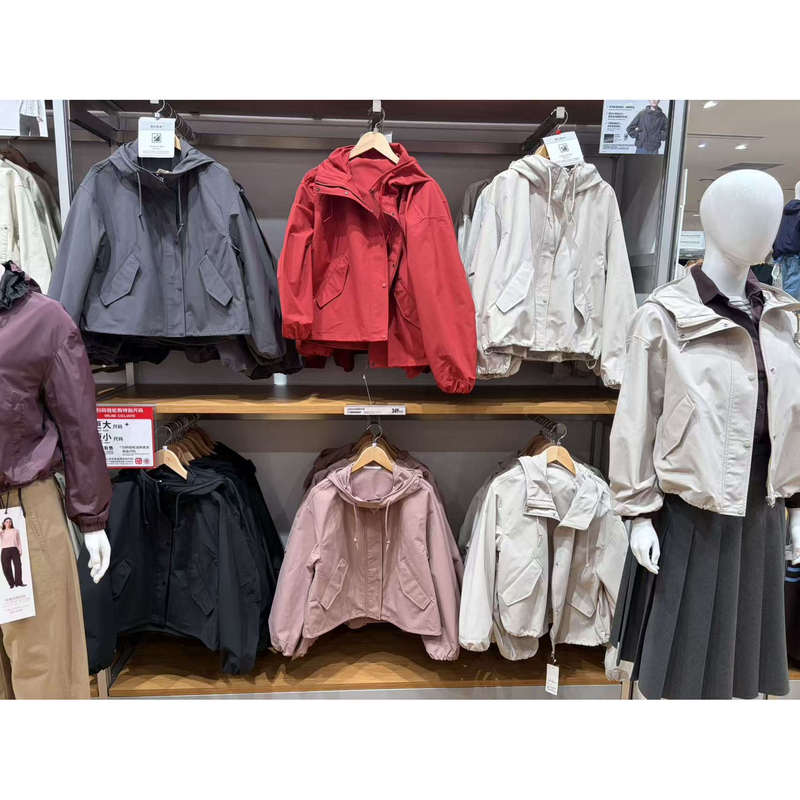 Uniqlo Women's Casual Hooded Short Jacket/Fashionable and Versatile 25 Autumn and Winter New Style 481600