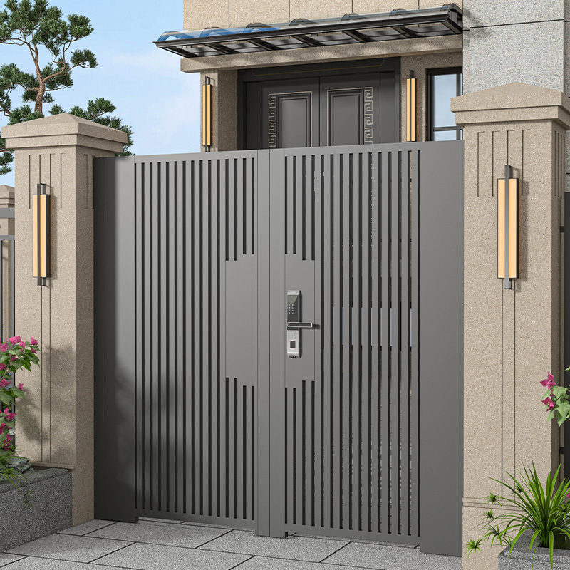 Villa Patio Door Community Garden Entrance Doors Stainless Steel Single Double Doors Iron Art Doors Modern Minima Yard Door