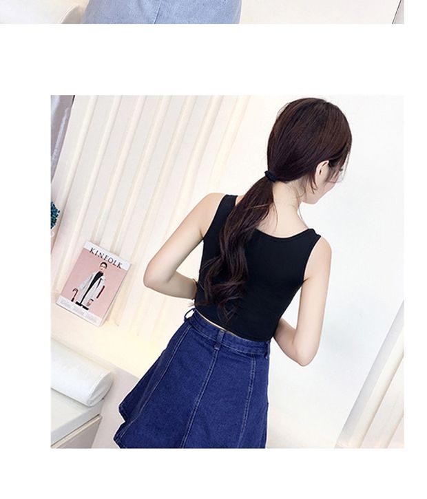 Áo vest nữ đáy quần mùa hè phần mỏng màu trắng hoang dã mặc áo mỏng không tay bó sát áo len nữ