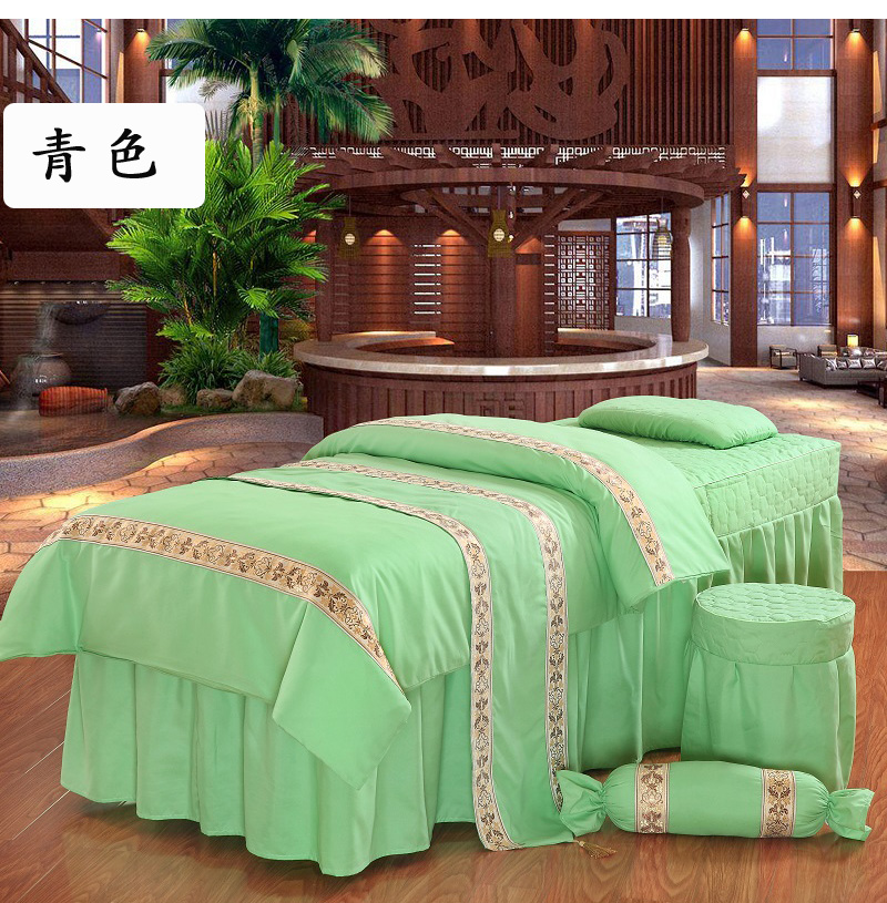 Thẩm mỹ viện trải giường bốn bộ bông massage cơ thể vật lý trị liệu bộ giường tối giản châu Âu bốn bộ đặc biệt khăn trải giường spa cao cấp