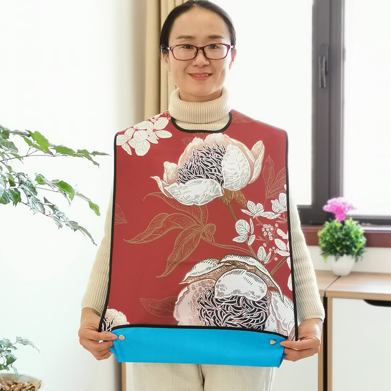 Rice pocket adult elderly with cute fashion waterproof elderly bib bib adult meal hood meal gown