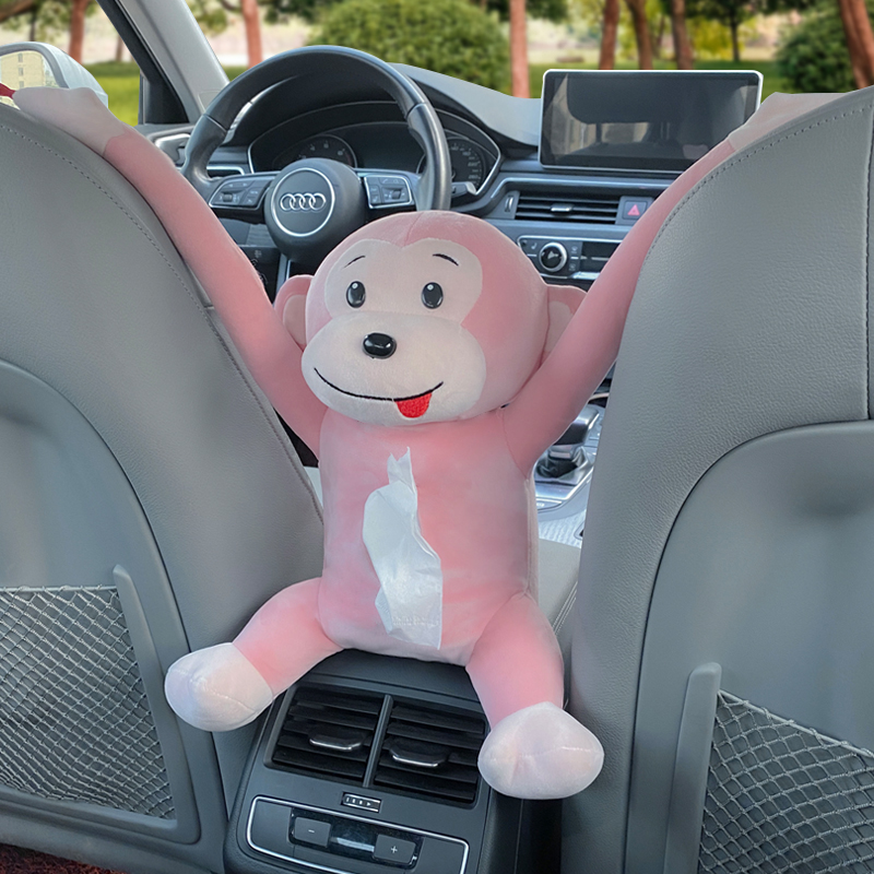 Creative car armrest box tissue box pumping cartoon cute car toilet paper box Hanging car interior decoration supplies Daquan