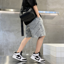 Boy sports shorts 2022 new summer clothes Children foreign air letters slim fit 50% pants CUHK Fairy Tide Pants