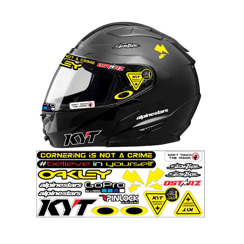 For motorcycle KYT helmet lens decoration night reflective sticker waterproof arc soft locomotive supplies