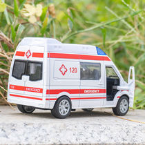 Children 120 Ambulance Toy Car Model Simulation Car Rescue Toy Car Model Boy Alloy back force trolley