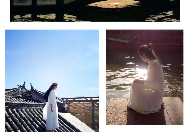 Đầm cotton trắng và đầm nữ mùa hè 2017 cổ áo bằng vải lanh mới Hanfu sửa đổi quần áo Guqin Dịch vụ trà Zen Zen - Sản phẩm HOT đầm dài qua gối cho tuổi trung niên