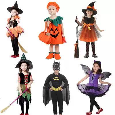 Young children Halloween costumes boys and girls female witch children Batman baby pumpkin clothes show costume