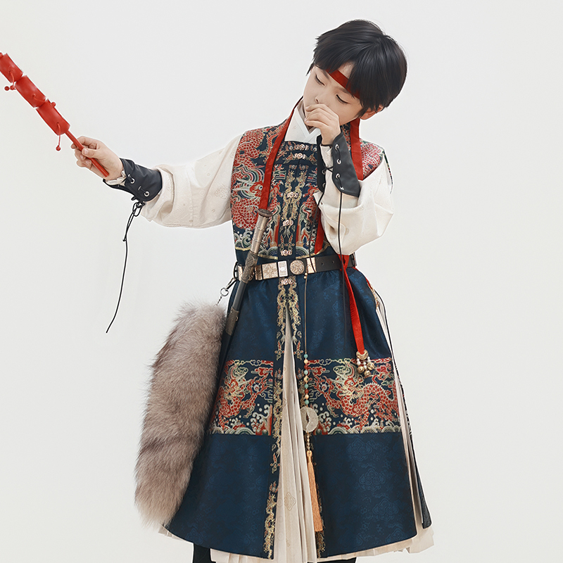 Meow Meow Hanfu Ming Dynasty Armor Hanfu Boys' Handsome Chinese Style Imitation Makeup Costume Meow Meow Hanfu Ming Dynasty Armor Hanfu Boys' Handsome Chinese Style Imitation Makeup Costume