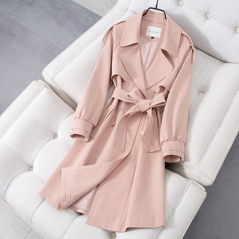 2022 Spring new wind dress Women's medium long version of spring and autumn temperament jacket Inron Little Subsenior senses classic style