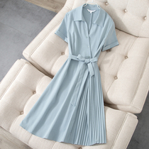 Special price Summer French style gentle wind one-piece dress New short sleeves Skirt Small Subclosets Waist 100 Pleat Temperament