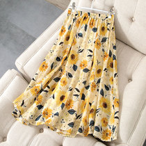 2021 Summer new A character half-body dress Women in summer thin section Long style Art retro cotton Hemp Great Swing Temperament