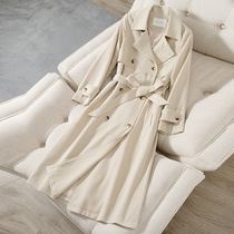 Special price clearing house Spring new Korean version Wind dress Womens long style Knee Jacket Yinglen Grand clothes Spring and Autumn Leisure senior feel