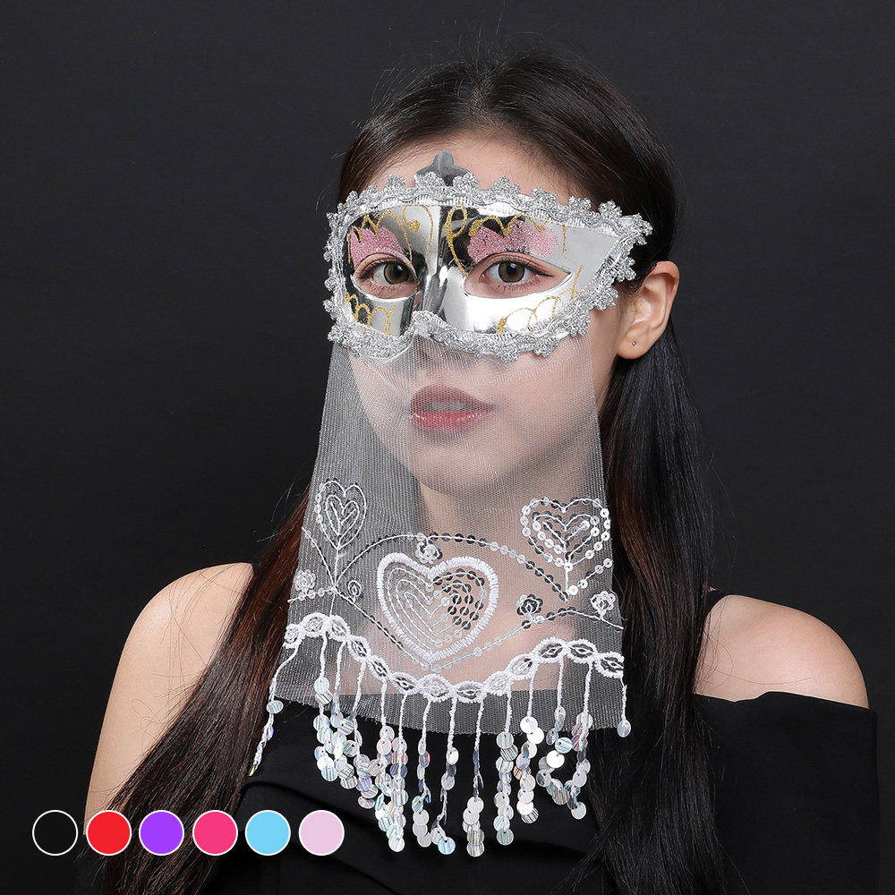 With Face Veil Fake Face Dance Meet With Makeup Halloween Party Adult Events Nightfield Stage Performance Props