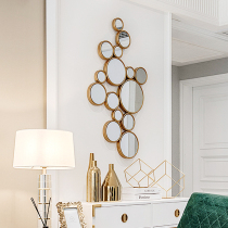 Creative Round Hanging Mirror American Genguan Mirror Living Room Decoration Mirror Eurostyle Neoclassical Decoration Wall-mounted Hallway Mirror