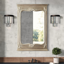 Mirror Bathroom Mirror Table Basin Mirror Decorative Mirror Toilet Mirror Wall Mirror Dresser Dresser Wall-mounted Glass Mirror White Customized