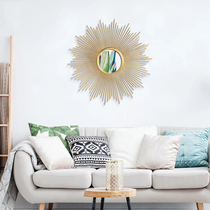 Modern minimalist model room entrance mirror sofa background wall decorative mirror wall wall decoration art mirror sun mirror