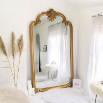 Carved full-length mirror Household full-length mirror Floor-to-ceiling mirror Floor-to-ceiling mirror Cloakroom Antique silver fitting mirror custom-made