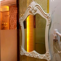 European-style ivory white vanity mirror bathroom decorative mirror porch mirror bathroom decorative mirror door wall mirror