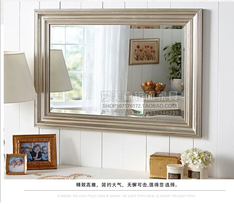 Sang trọng châu Âu chạm khắc phòng khách gương trang trí hiên phòng tắm cổ gương treo tường gương nghệ thuật gương trang điểm gương - Gương kính thủy ốp tường