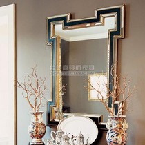 Dresser Makeup Mirror Living Room Wall-mounted Decorative Mirror Bathroom room mirror sample board room black and white gold imitation ancient art Xuanguan mirror