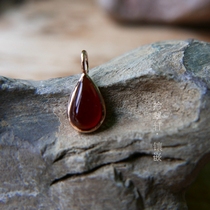 (Xicui Xuan · Inlay) 18K rose gold Red white water drop pendant inlay map has been attached
