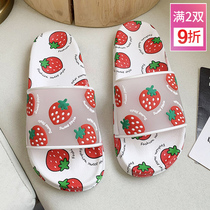 Sandslippers Ladies in summer Indoor non-slip outside wearing ins Chains 100 hitch Han version Fashion thick bottom bathing cute slippers