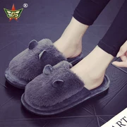 Mao Mao nữ mùa thu đi dép 2018 Phiên bản Hàn Quốc của mùa hè mới mặc mạng đỏ dày đáy xã hội đáy phẳng trong nhà mùa thu và mùa đông