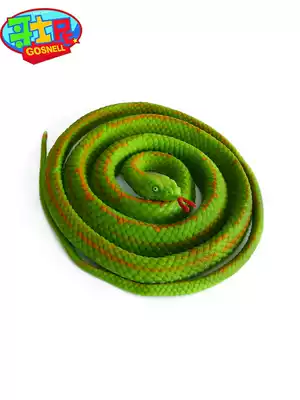Goshny simulation soft snake toy blue yellow green black and white whole person scary whole plastic animal model